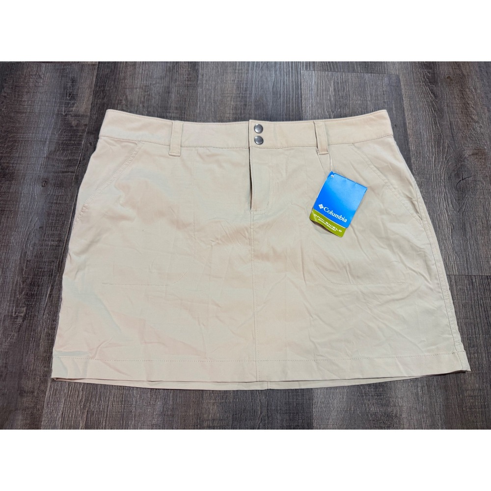 Columbia Saturday Trail Skirt Womens 14 Fossil Tan Omni-Shield AL8676-160 NEW